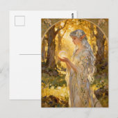 Ätherisches Elfenmädchen im Jugendstil Postkarte (Vorne/Hinten)