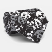 Ätherisches Enigma: Gemustertes Schädeldesign Krawatte (Gerollt)