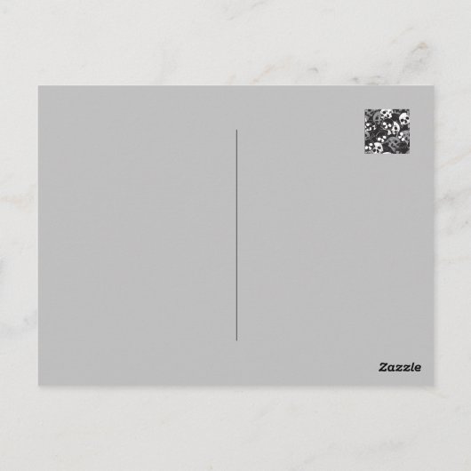 Ätherisches Enigma: Gemustertes Schädeldesign Postkarte (Rückseite)