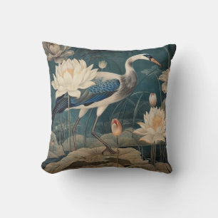 Ätherisches Feuchtgebiet & Blau Reiher Lotus Studi Kissen