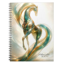 Ätherisches Glas Pferd Fluss – Fantasy Abstrakt