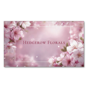 Ätherisches Kirschblüten-Rosa Romantisches Florald Magnetische Visitenkarte