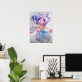 Ätherisches Lila Iris Floral Watercolor Poster (Heimbüro)