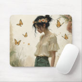 Ätherisches Mädchen mit Schmetterlingen in der Nat Mousepad (Mit Mouse)