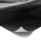 Ätherisches monochromes Rosenblatt-Makro Poster (Ecke)