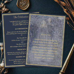 Ätherisches Navy & Gold Vintage Art Nouveau Detail Begleitkarte