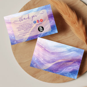 Ätherisches Pastell-Hologramm-Wellendesign Dankeskarte