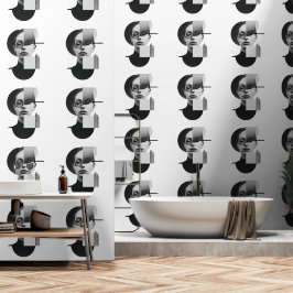 Ätherisches Portrait, zersplittert durch geometris Tapete