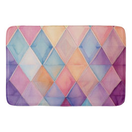 Ätherisches Prisma: Pastell-Wasserfarben-Harlekin- Badematte
