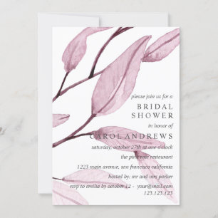 Ätherisches Rosa Brautparty Hochzeit mit Leafy Einladung