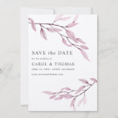 Ätherisches Rosa | schick VERTICAL Save the Date Einladung (Vorderseite)