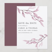 Ätherisches Rosa | schick VERTICAL Save the Date Einladung (Vorne/Hinten)