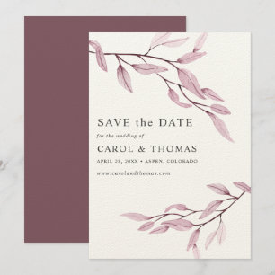 Ätherisches Rosa schick VERTICAL Save the Date Einladung