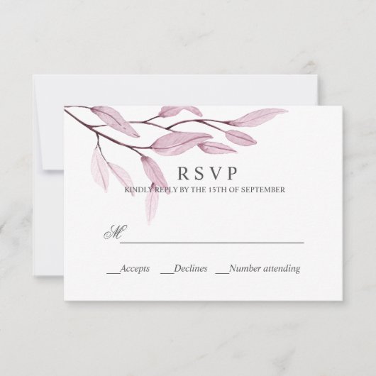Ätherisches Rosa | WEDING RESPONSE UAWG RSVP Karte (Vorderseite)