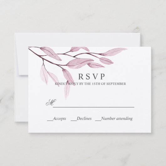 Ätherisches Rosa | WEDING RESPONSE UAWG RSVP Karte (Vorderseite)