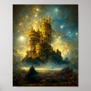 Ätherisches Schloss 9 Fantasy Art Poster