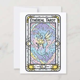 Ätherisches Tarot - Fee mit Kristallball Postkarte