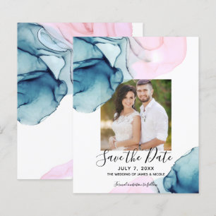 Ätherisches Teal Rosa Elegantes Tintenfarbenes Sav