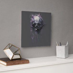 Ätherisches Totenkopf-Abstrakt-Grunge-Dark-Art-T-S Quadratische Wanduhr