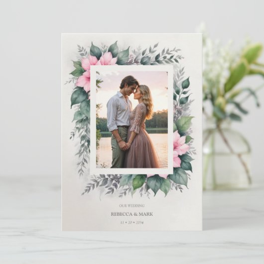 Ätherisches und bezauberndes botanisches Foto Einladung (Stehend Vorderseite)