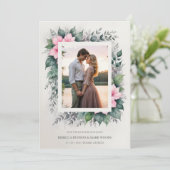 Ätherisches und bezauberndes botanisches Foto Save The Date (Stehend Vorderseite)