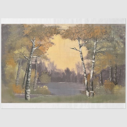 Ätherisches Walddekoupage Tissue Seidenpapier (Vorderseite)