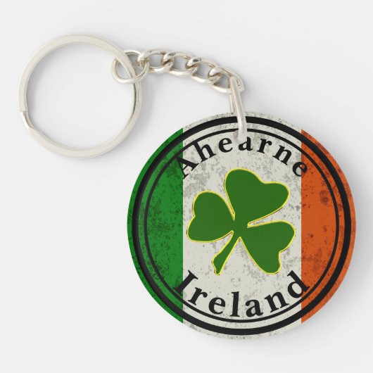 Atherne Gold Trimmes Kleeblatt Personalisiert Schlüsselanhänger (Vorderseite)