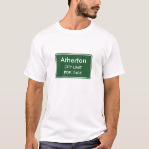 Atherton Kalifornien Stadt-Grenze-Zeichen T-Shirt