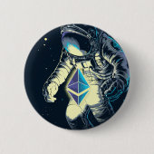 Ätherum Krypto Astronaut - ETH zum Mond Button (Vorderseite)