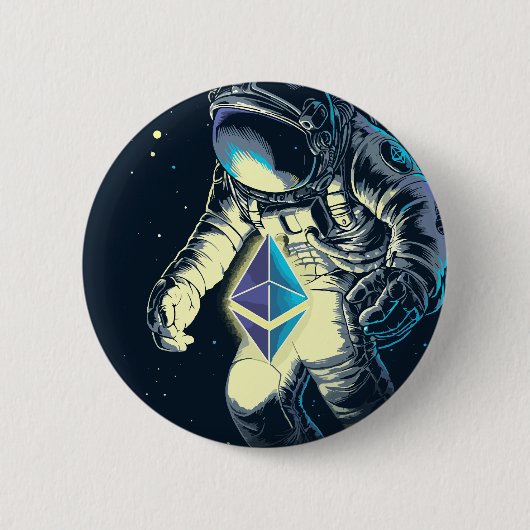 Ätherum Krypto Astronaut - ETH zum Mond Button (Vorderseite)