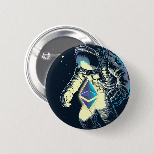 Ätherum Krypto Astronaut - ETH zum Mond Button (Vorne & Hinten)