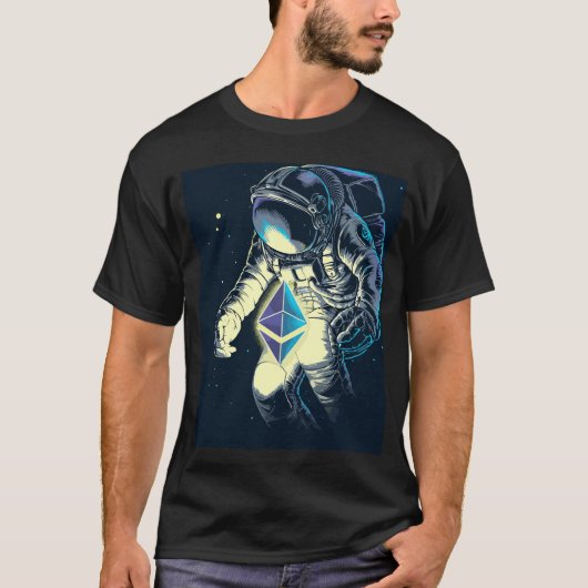 Ätherum Krypto Astronaut - ETH zum Mond T-Shirt (Vorderseite)