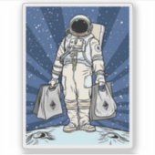 Ätherum zum Mond ETH Space Man Merch Aufkleber (Vorderseite)