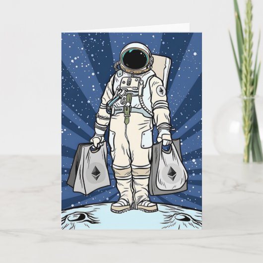 Ätherum zum Mond ETH Space Man Merch Dankeskarte (Vorderseite)