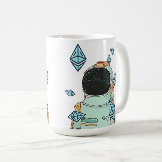 Ätherum zum Mond ETH Space Man Merch Kaffeetasse (VorderseiteRechts)