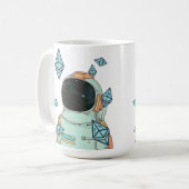 Ätherum zum Mond ETH Space Man Merch Kaffeetasse (Vorderseite Links)