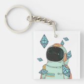 Ätherum zum Mond ETH Space Man Merch - Qr Code Schlüsselanhänger (Vorderseite)