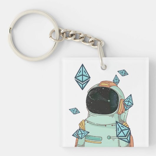 Ätherum zum Mond ETH Space Man Merch Schlüsselanhänger (Vorderseite)