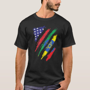 Äthiopien American Grown Flag USA Patriot Heritage T-Shirt