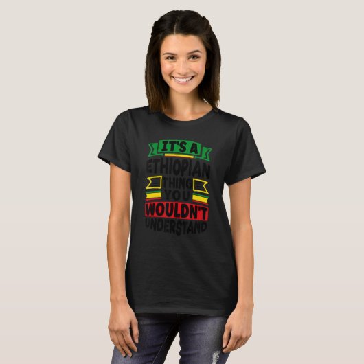 Äthiopien Äthiopien Flag A Ethiopia T T-Shirt (Vorne ganz)