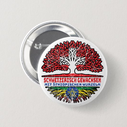 Äthiopien Äthiopisch Schweizer Schweiz Baum Wurzel Button (Vorne & Hinten)