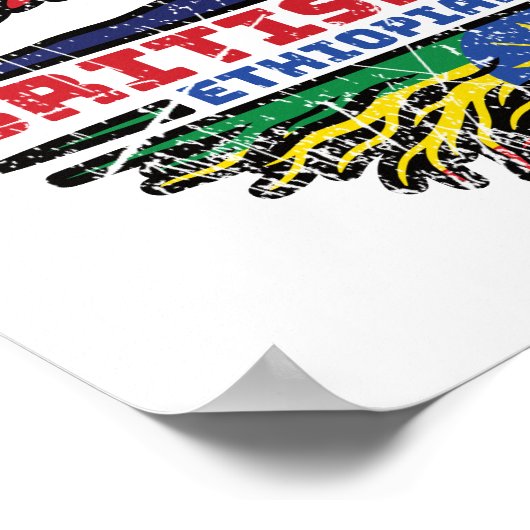 Äthiopien Äthiopisches UK Vereinigtes Königreich B Poster (Ecke)