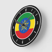Äthiopien Flag Elegant Runde Wanduhr (Winkel)