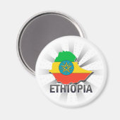 Äthiopien Flag Karte 2.0 Magnet (Vorderseite/Rückseite)
