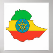Äthiopien Flag Karte in voller Größe Poster (Vorne)