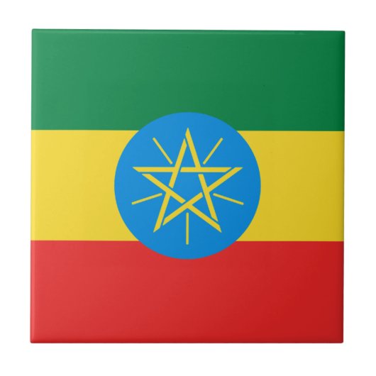 Äthiopien Flag Keramik Tile Fliese (Vorderseite)