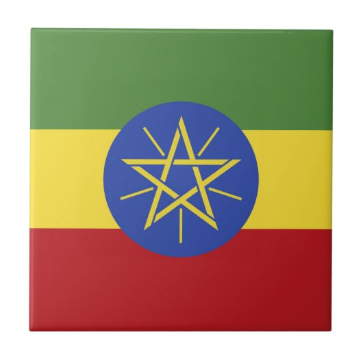 Äthiopien-Flagge Fliese (Vorderseite)