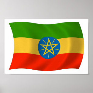 Äthiopien Flagge Poster Druck