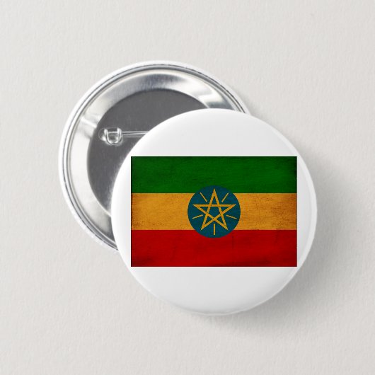 Äthiopien-Flaggen-Knöpfe Button (Vorne & Hinten)