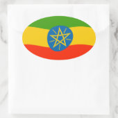Äthiopien-Flaggenaufkleber Ovaler Aufkleber (Tasche)